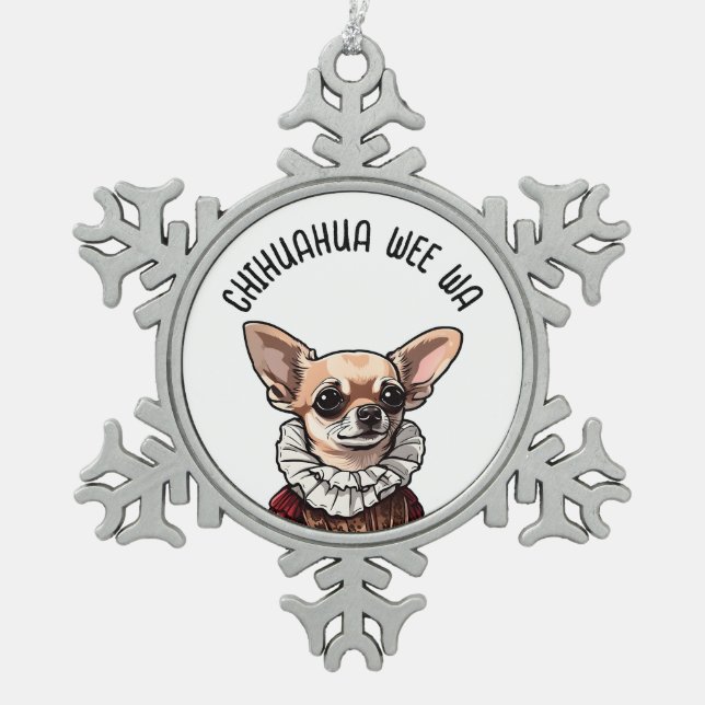 Ornement Flocon De Neige Chihuahua wee wa (Devant)