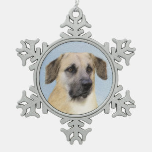Ornement Flocon De Neige Chinook (Oreilles Laissées) Peinture - Art Chien o