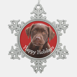 Ornement Flocon De Neige Chocolat Lab Chien Chien Chien Chien Chien Chien A