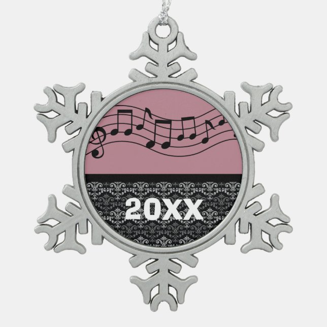 Ornement Flocon De Neige Choeur personnalisé de bande de cadeau de musique (Devant)