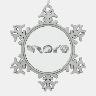 Ornement Flocon De Neige Choisissez votre art de coquillage de couleur
