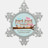 Chouette d'hiver famille de quatre