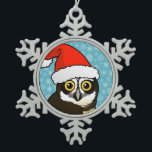 Ornement Flocon De Neige Chouette tachetée père Noël<br><div class="desc">Préparez-vous pour Noël avec notre mignonne bande dessinée Spectacled Owl tous habillés comme le Père Noël! Vous pouvez customiser ce cadeau ! Déplacez le hibou autour,  changez la couleur ou le style de l'arrière - plan,  ajoutez du texte ou des images — faites-le vous-même !</div>