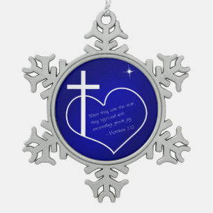 Ornement Flocon De Neige Christian Joyeux bleu Noël