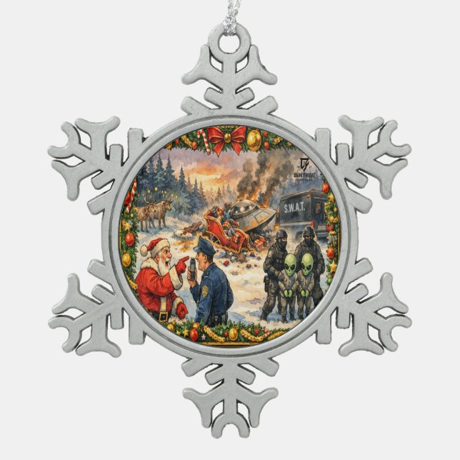 Ornement Flocon De Neige Christmas Crash Snowflake Ornament (Devant)