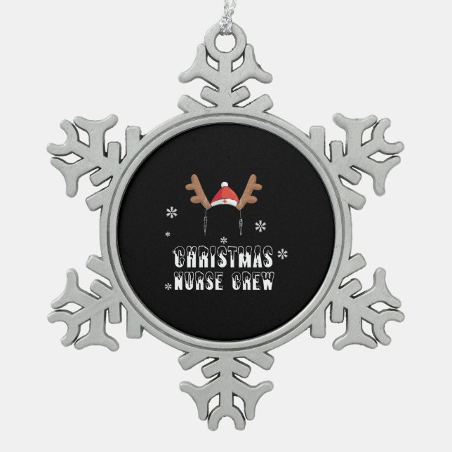 Ornement Flocon De Neige Christmas Nurse Crew Reindeer Xmas CNA Nursing (Devant)