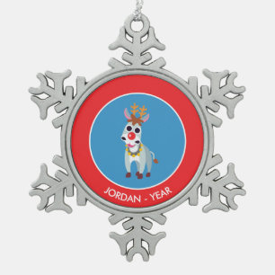 Ornement Flocon De Neige Christmas Shane l'âne
