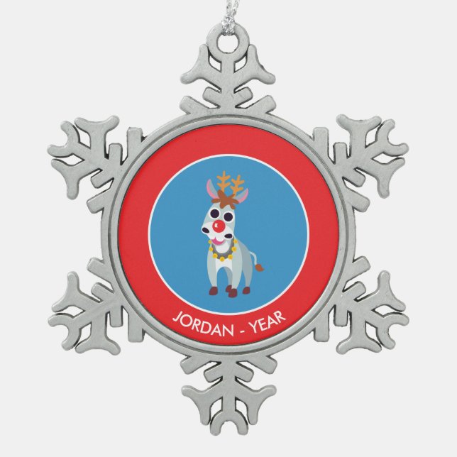 Ornement Flocon De Neige Christmas Shane l'âne (Devant)