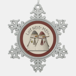 Ornement Flocon De Neige Christmas Snowman Couple