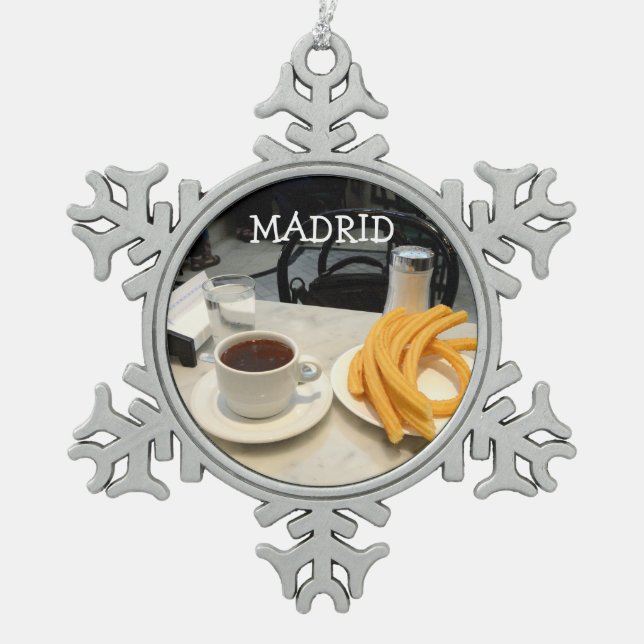 Ornement Flocon De Neige churros d'escroquerie de chocolat (Devant)