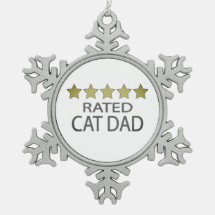 Ornement Flocon De Neige Cinq étoiles Chat Papa Snowflake Pewer Noël Ornam