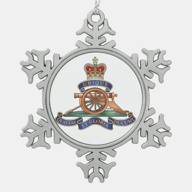 Ornement Flocon De Neige cinquantième Noël royal d'artillerie de régiment (Devant)