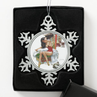 Ornement Flocon De Neige Cirque Beauté Art Vintage Pin-Up Girl