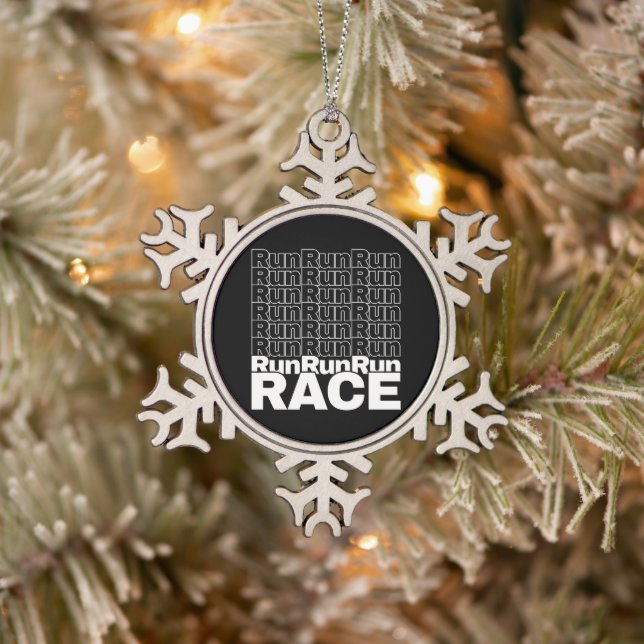 Ornement Flocon De Neige Citation de coureur en entraînement motivationnel  (Arbre)