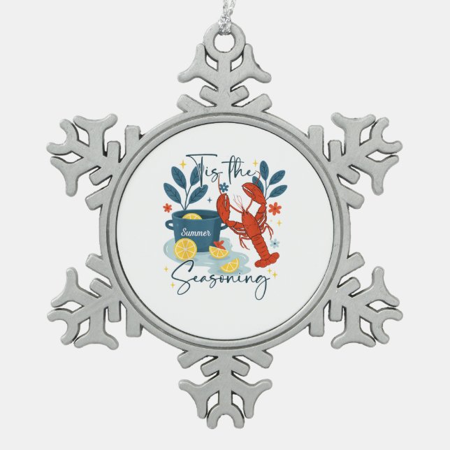Ornement Flocon De Neige Citation de Noël C'est La Saison (Devant)