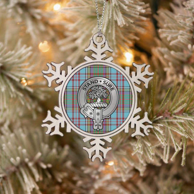 Ornement Flocon De Neige Clan Anderson Crest & Tartan (Arbre)
