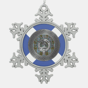 Ornement Flocon De Neige Clan Anderson Crest & Tartan Knot