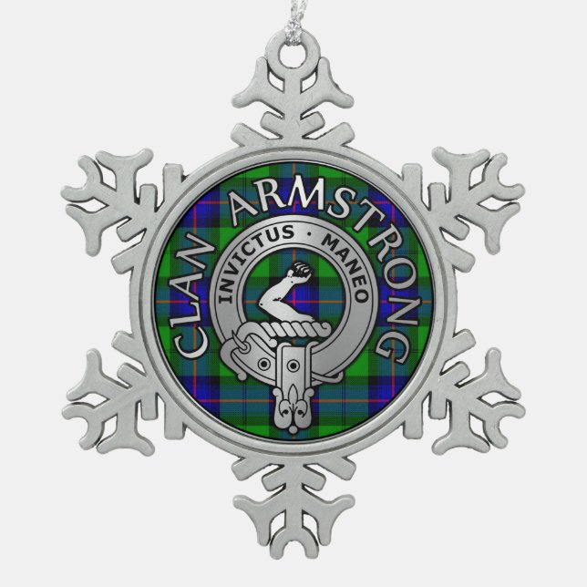 Ornement Flocon De Neige Clan Armstrong Crest & Tartan (Devant)