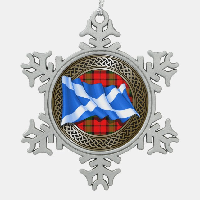 Ornement Flocon De Neige Clan Baird Tartan Knot & Drapeau (Devant)