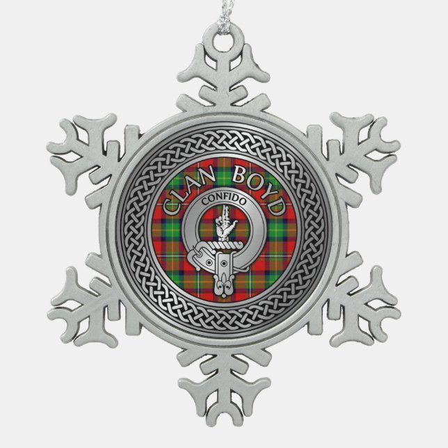 Ornement Flocon De Neige Clan Boyd Crest & Tartan Knot (Devant)