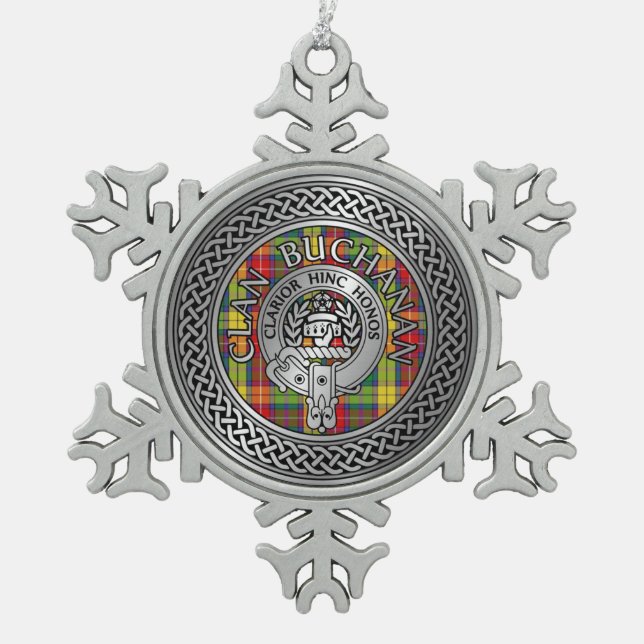 Ornement Flocon De Neige Clan Buchanan Crest & Tartan (Devant)