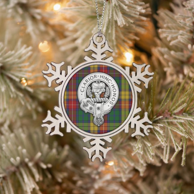 Ornement Flocon De Neige Clan Buchanan Crest & Tartan (Arbre)