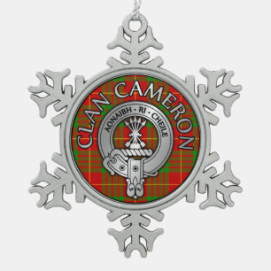 Ornement Flocon De Neige Clan Cameron Crest & Tartan