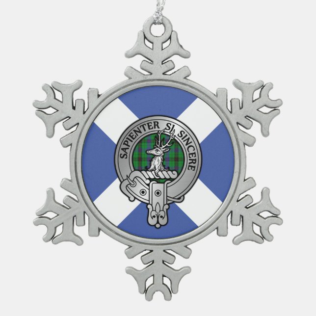 Ornement Flocon De Neige Clan Davidson Crest & Tartan (Devant)