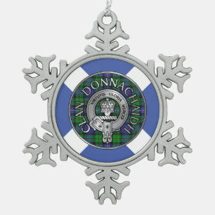 Ornement Flocon De Neige Clan Donnachaidh /Robertson Crest & Hunting Tartan