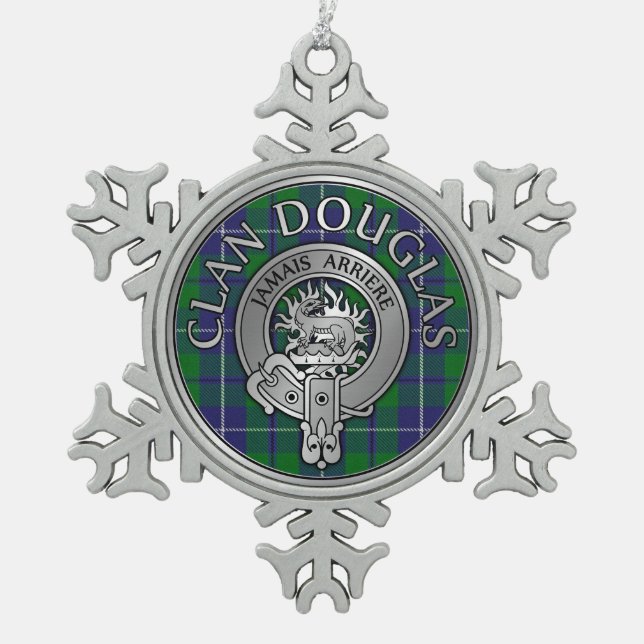 Ornement Flocon De Neige Clan Douglas Crest & Tartan (Devant)