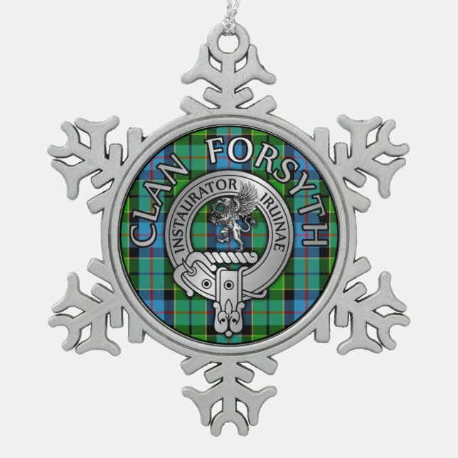 Ornement Flocon De Neige Clan Forsyth Crest & Tartan (Devant)