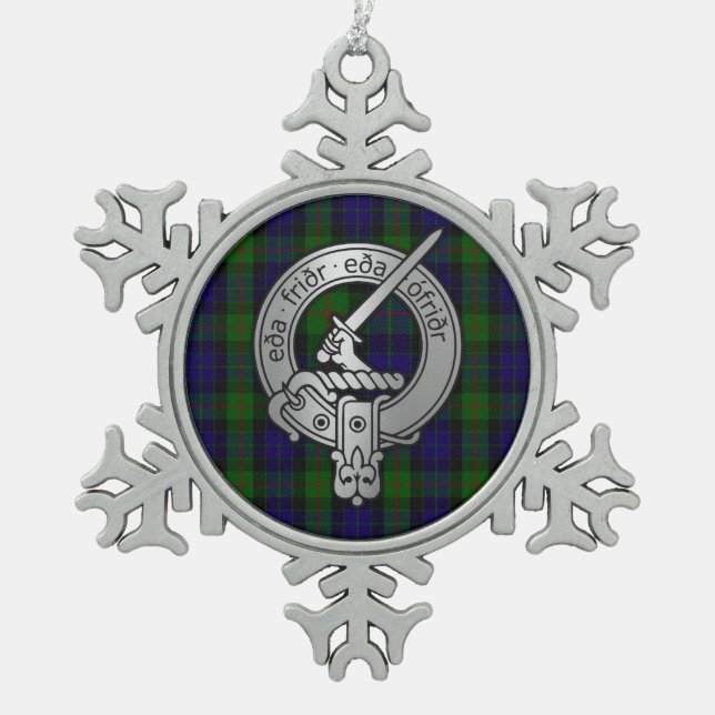Ornement Flocon De Neige Clan Gunn Crest & Tartan - Old Norse (Devant)