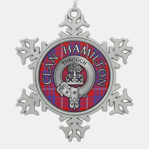 Ornement Flocon De Neige Clan Hamilton Crest & Tartan