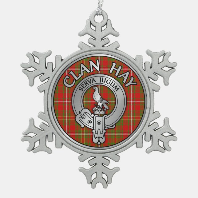Ornement Flocon De Neige Clan Hay Crest & Tartan (Devant)