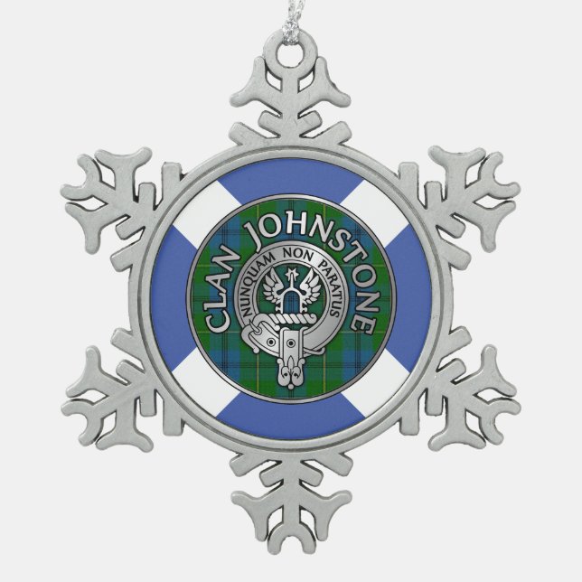 Ornement Flocon De Neige Clan Johnstone Crest & Tartan (Devant)