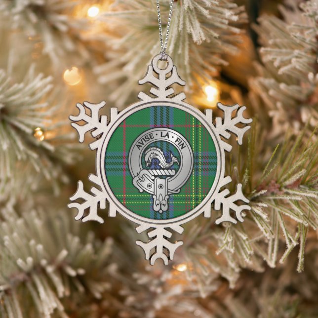 Ornement Flocon De Neige Clan Kennedy Crest & Tartan (Arbre)