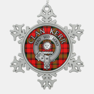 Ornement Flocon De Neige Clan Kerr Crest & Tartan