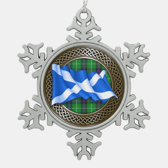 Ornement Flocon De Neige Clan MacDonald Tartan & Drapeau (Devant)