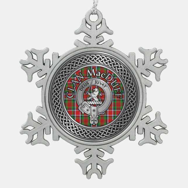 Ornement Flocon De Neige Clan MacDuff Crest & Tartan Knot (Devant)