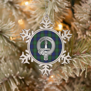 Ornement Flocon De Neige Clan MacKay Crest & Tartan