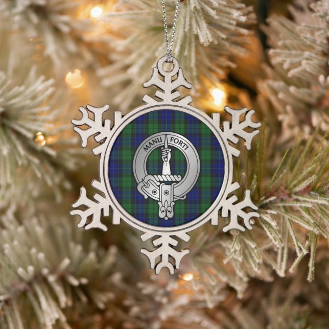 Ornement Flocon De Neige Clan MacKay Crest & Tartan (Arbre)