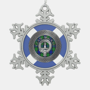 Ornement Flocon De Neige Clan MacKay Crest & Tartan Knot