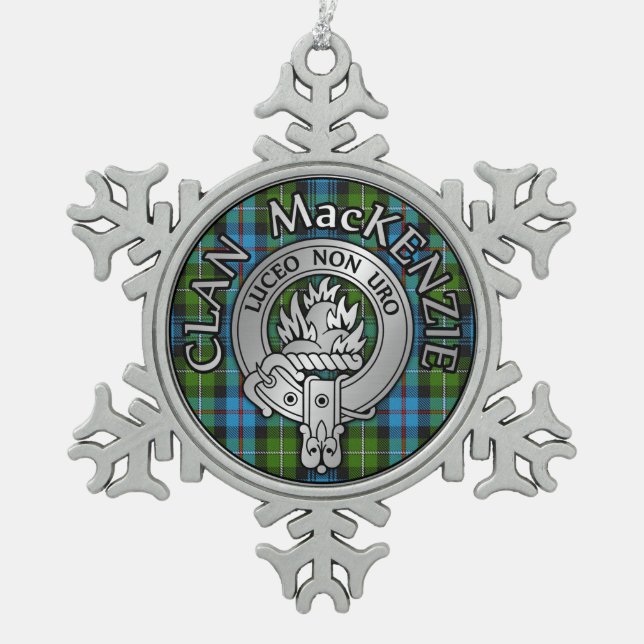 Ornement Flocon De Neige Clan MacKenzie Crest & Tartan (Devant)