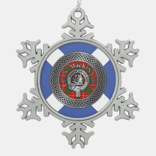 Ornement Flocon De Neige Clan MacKinnon Crest & Tartan Knot