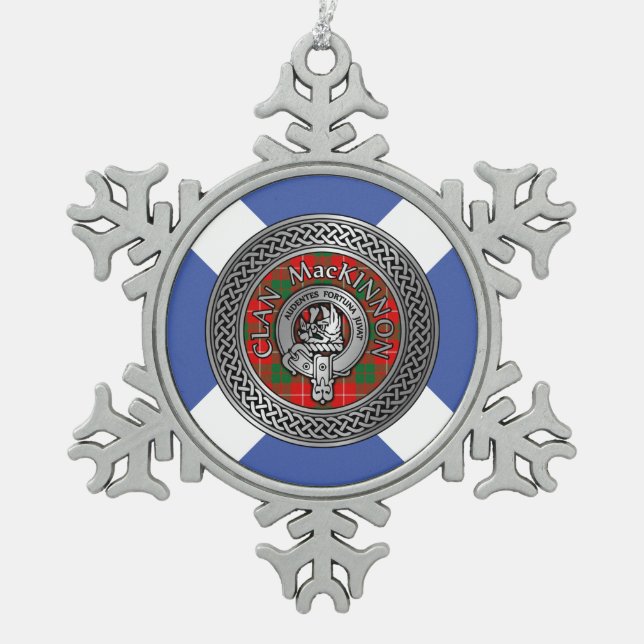 Ornement Flocon De Neige Clan MacKinnon Crest & Tartan Knot (Devant)