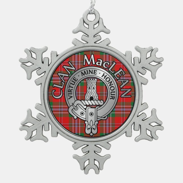 Ornement Flocon De Neige Clan MacLean Crest & Tartan (Devant)