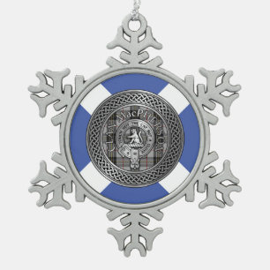 Ornement Flocon De Neige Clan MacPherson Crest & Tartan Knot