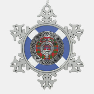 Ornement Flocon De Neige Clan Ross Crest & Tartan Knot