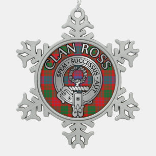Ornement Flocon De Neige Clan Ross Crest & Tartan Knot