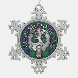 Ornement Flocon De Neige Clan Sutherland Crest & Tartan